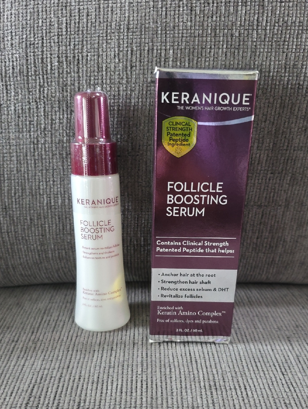 Keranique Follicle Boosting Serum, New, 2oz. With 5% Capixyl For Thinning Hair.